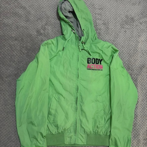 Body Action windbreaker jacket used, size M, green, thin