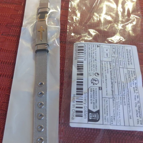 Unisex bracelet made of titanium and steel, new, gray
