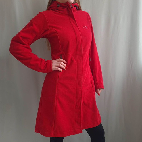 Tatonka women's fleece jacket with hood size 36 / S used, red