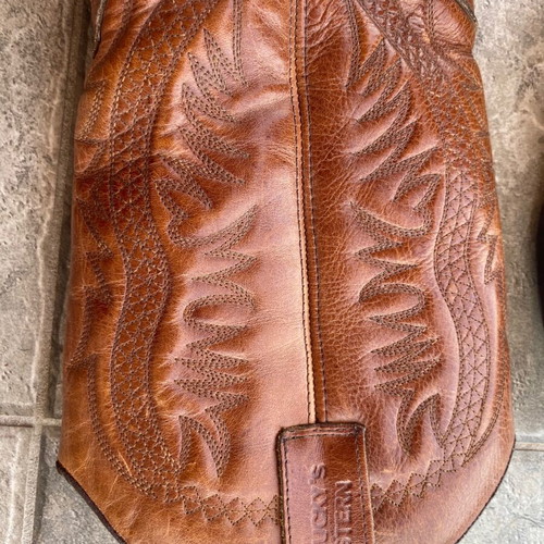 Kentuckys Western leather boots used, size 42, brown vintage