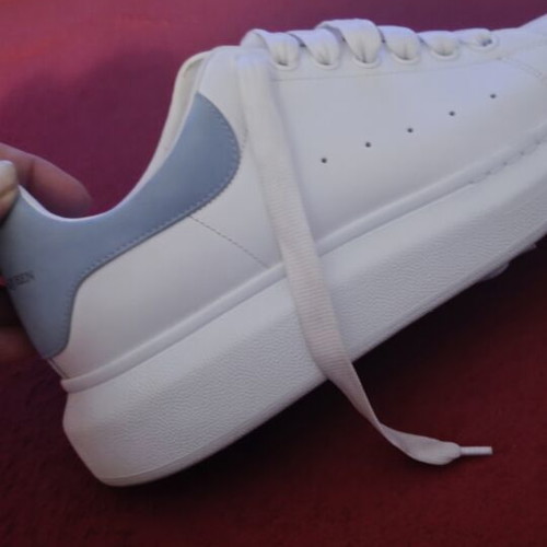 McQueen Athletic Shoes like new, white and turquoise leather, size 40
