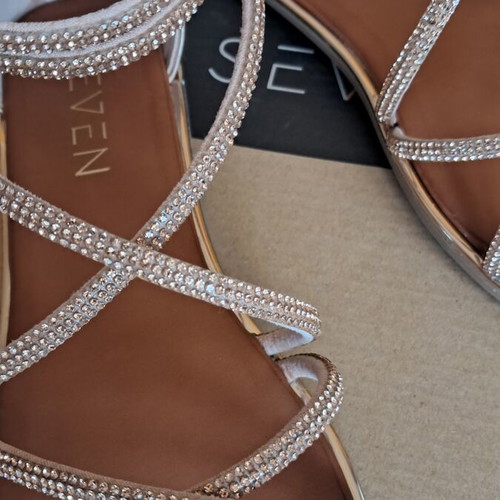 Seven summer sandals like new, size 39, pink-gold