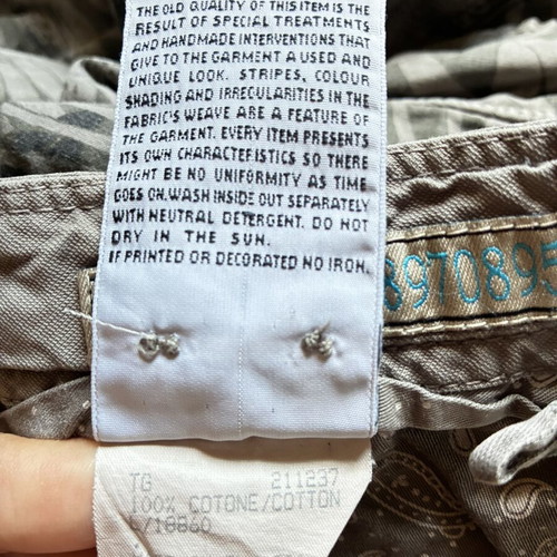 40WEFT Italian Cargo Shorts Khaki Camo Grey Size L/XL Like New