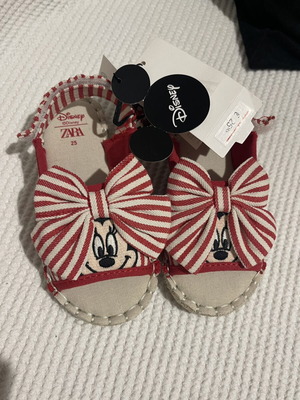Zara girls sandals new, size 25, beige and red
