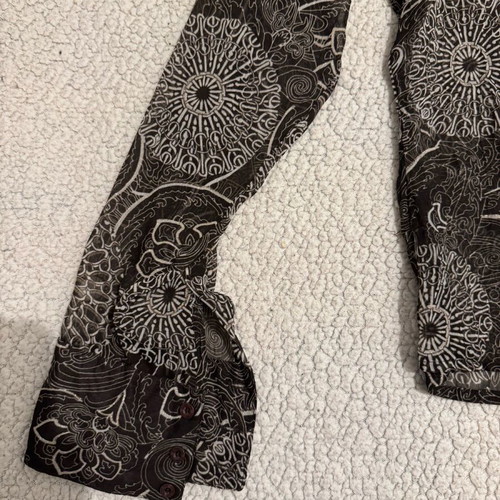 Brown shirt with patterns semi-transparent like new, size M