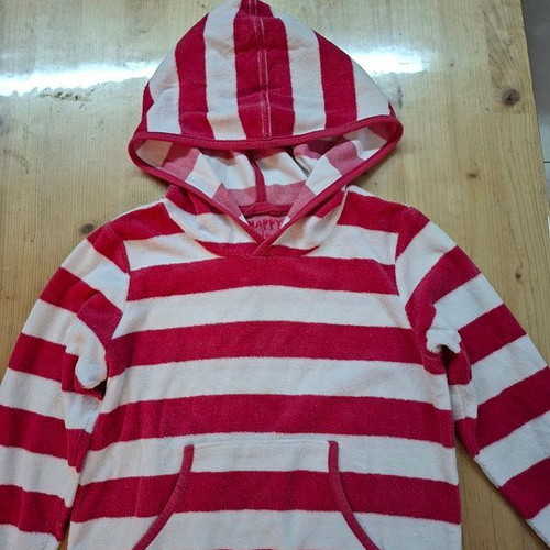 Tchibo bathrobe for girl 5-6 years like new, white and red