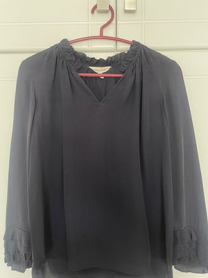 Rebecca Taylor women's shirt like new, blue petrol, sleeve design, size XS