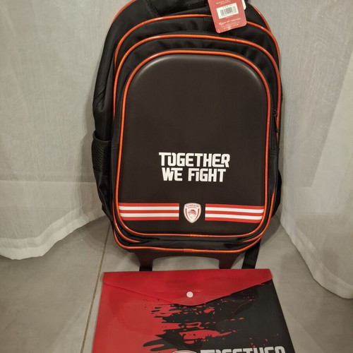 Olympiacos BC school trolley bag Together We Fight new with gift folder