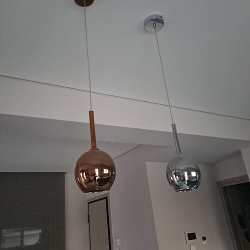 Ceiling lights, 3 pieces, 2 gold and 1 inox