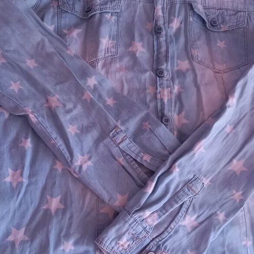 Blue shirt with star pattern used