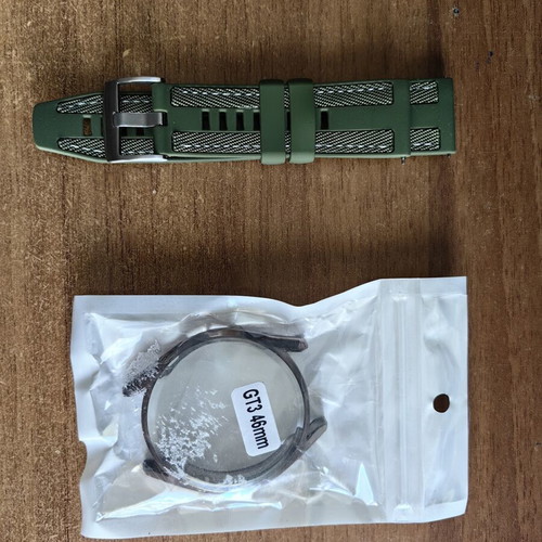GT3 46mm Screen Protector and 22mm Green Strap new