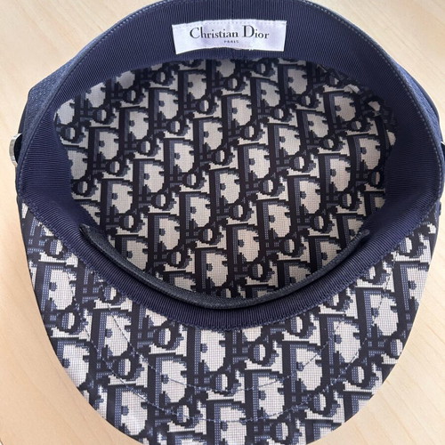 Christian Dior Navy Cap like new with Oblique interior full set