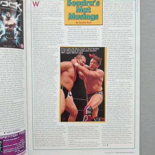 Inside The Ropes issue 15 used Pro-Wrestling Magazine 2021
