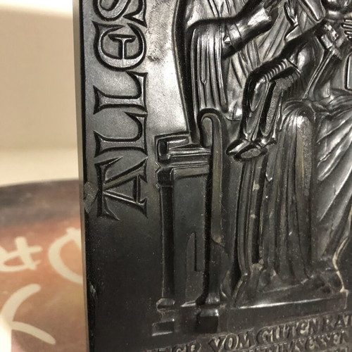Religious plaque German Virgin Mother Mary used, resin stone