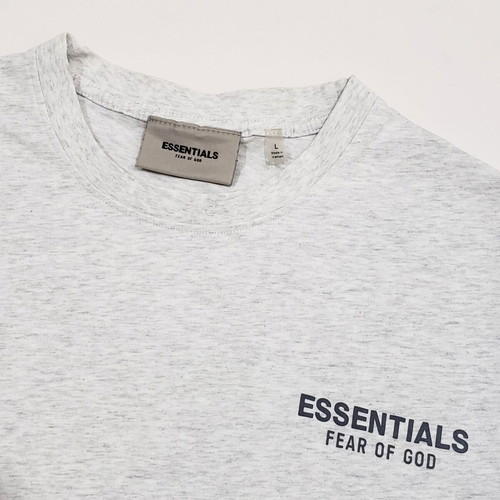Fear of God Essentials men's cotton short sleeve t-shirt, size M-L, grey