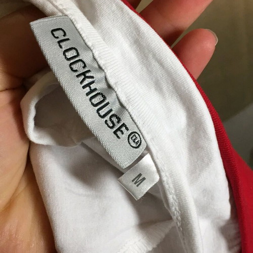 Y2K top like new, M, 100% cotton, Clockhouse, white and red