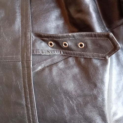 Vintage leather trench coat used, black, size M