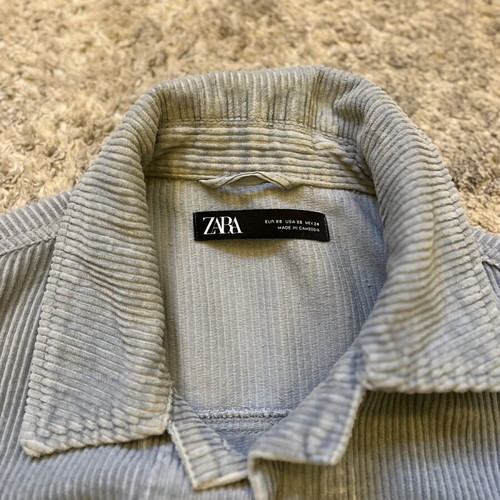 Oversized corduroy jacket Zara gray-blue like new, size XS