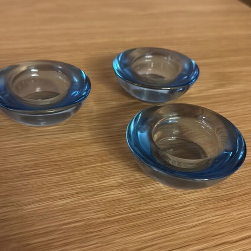 Glass holders for tealights like new, set of 3