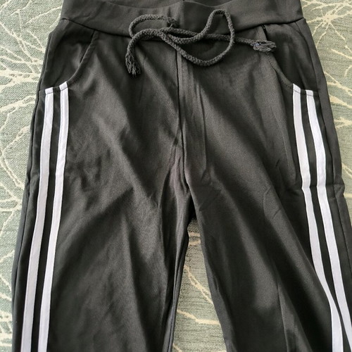 Women's sweatpants new, black with white stripes, size L/XL