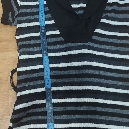 Knitted women's blouse striped black gray white used XS-S