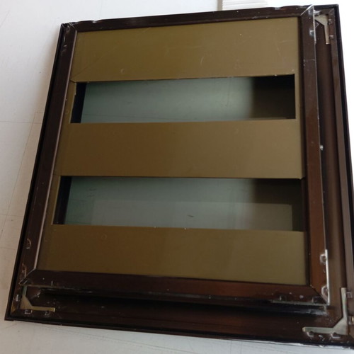 Electrical metal flush panel covers and rails 2-row set like new