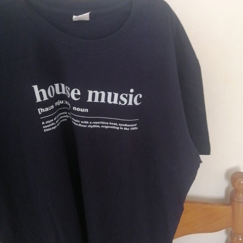 Unisex navy t-shirt 2XL new, House Music print
