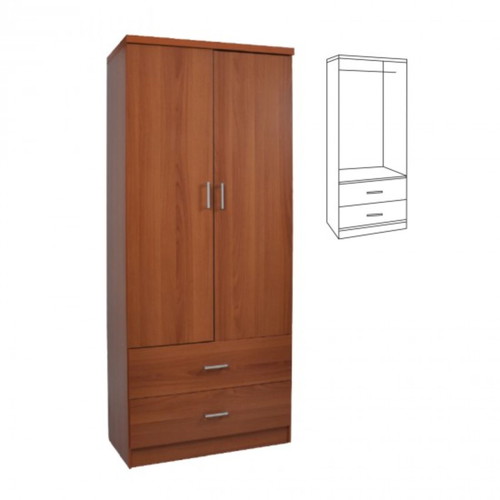 Two-door wardrobe with 2 drawers