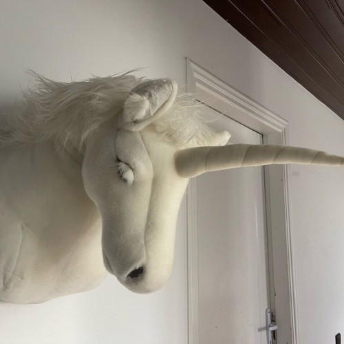 Unicorn plush wall decoration like new