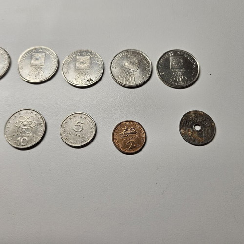 Coins used, pack of 15 drachmas from various years