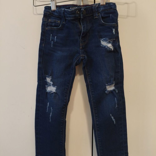 Guess Kids' Ripped Denim Jeans Dark Blue Like New, Age 4