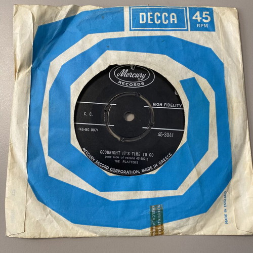 The Platters 45 RPM record used, 70s pop