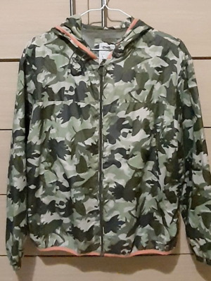 Pull & Bear Windbreaker Jacket Large Unisex New Olive Green Hooded