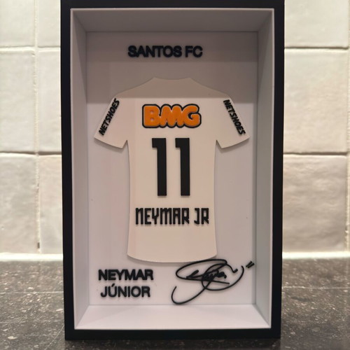 Neymar Jr Mini Jersey Santos FC collectible 3D frame new