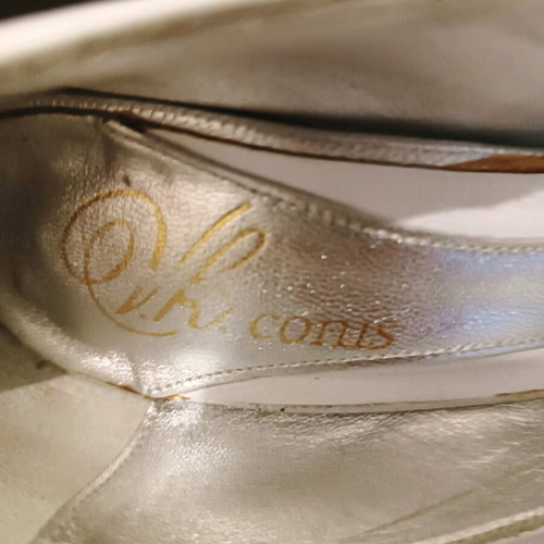 VKCONIS Handmade Bridal Shoes Size 37 Like New, White and Silver