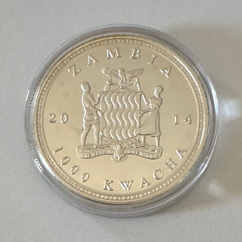 Zambia 1000 Kwacha 2014 Proof Coin African Wildlife Leopard