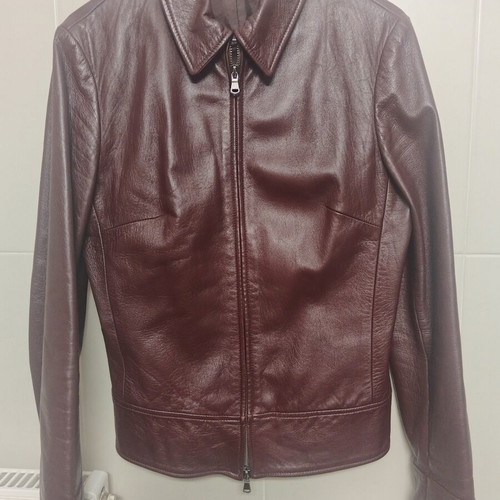 Leather jacket made in Italy like new, burgundy