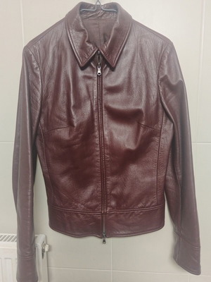 Leather jacket made in Italy like new, burgundy