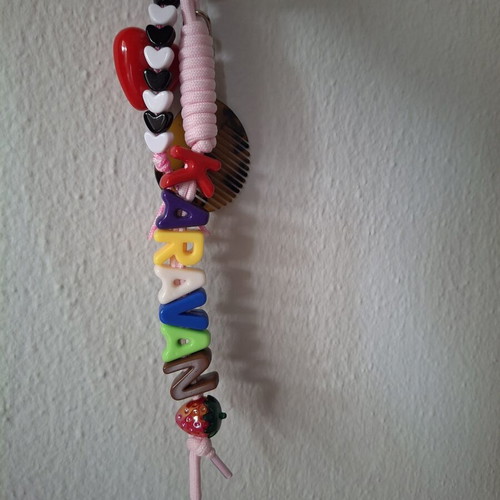 Keychain with Comb Handmade Charm