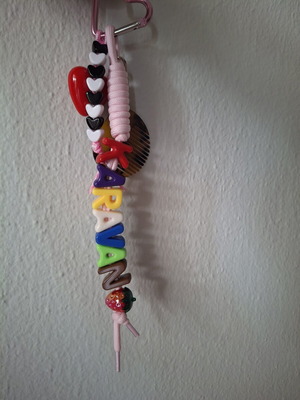 Keychain with Comb Handmade Charm
