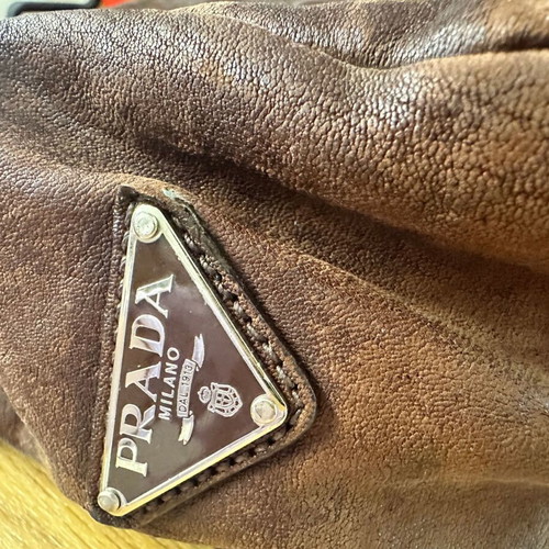 Prada messenger bag, genuine leather, brown