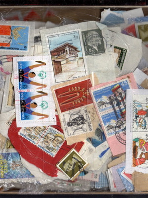 Stamps used, pack from various countries on paper about 90 grams