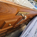 Exterior door used, solid wood with frame