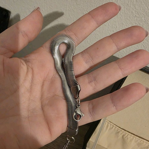 Stainless steel snake chain bracelet like new, silver