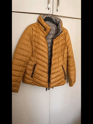 Reversible jacket used yellow and gray with hood size S