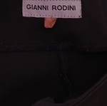 Gianni Rodini black flare pants with side slits and rhinestones