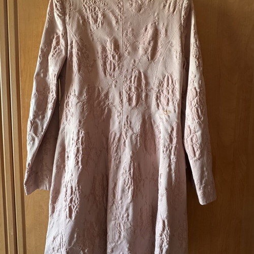 Pink jacket coat with embossed floral pattern like new