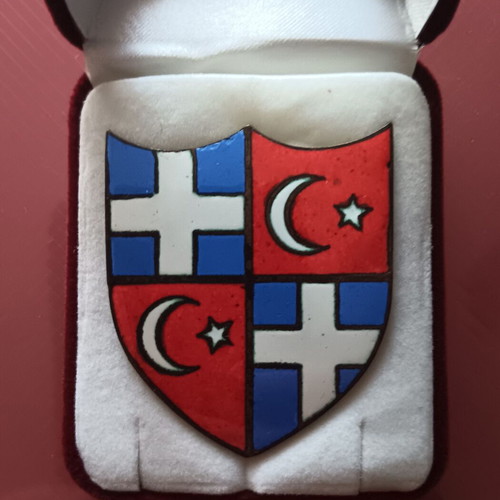 Collectible enamel pin in velvet case like new