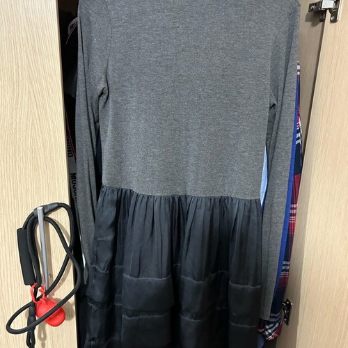 Denny Rose women's dress used, gray with satin details