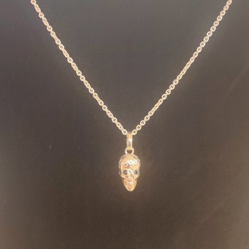 Links of London Sterling Silver Skull Necklace with Gemstone Eyes